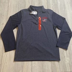 NHL Columbus Blue Jackets CBJ 1/4 Zip Pullover Mens M Two Tone Blue NWT